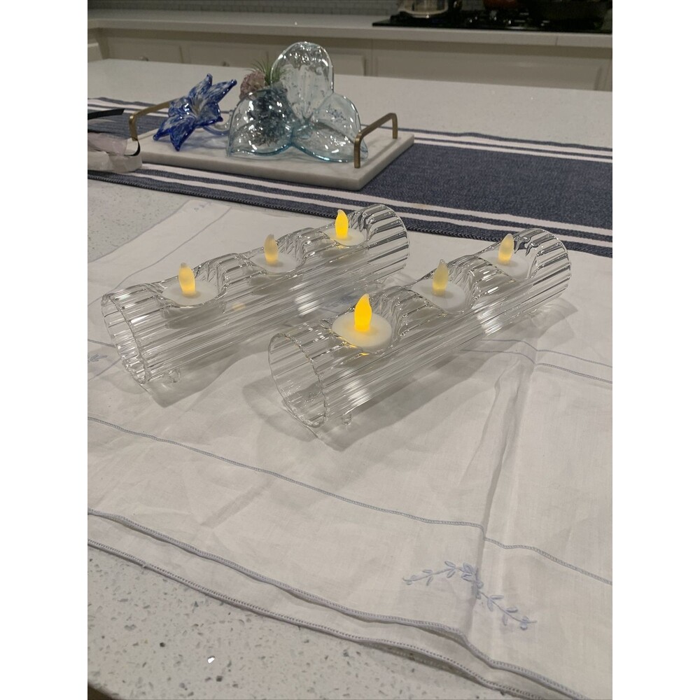 pottery barn Tea Light Candle Crystal Log